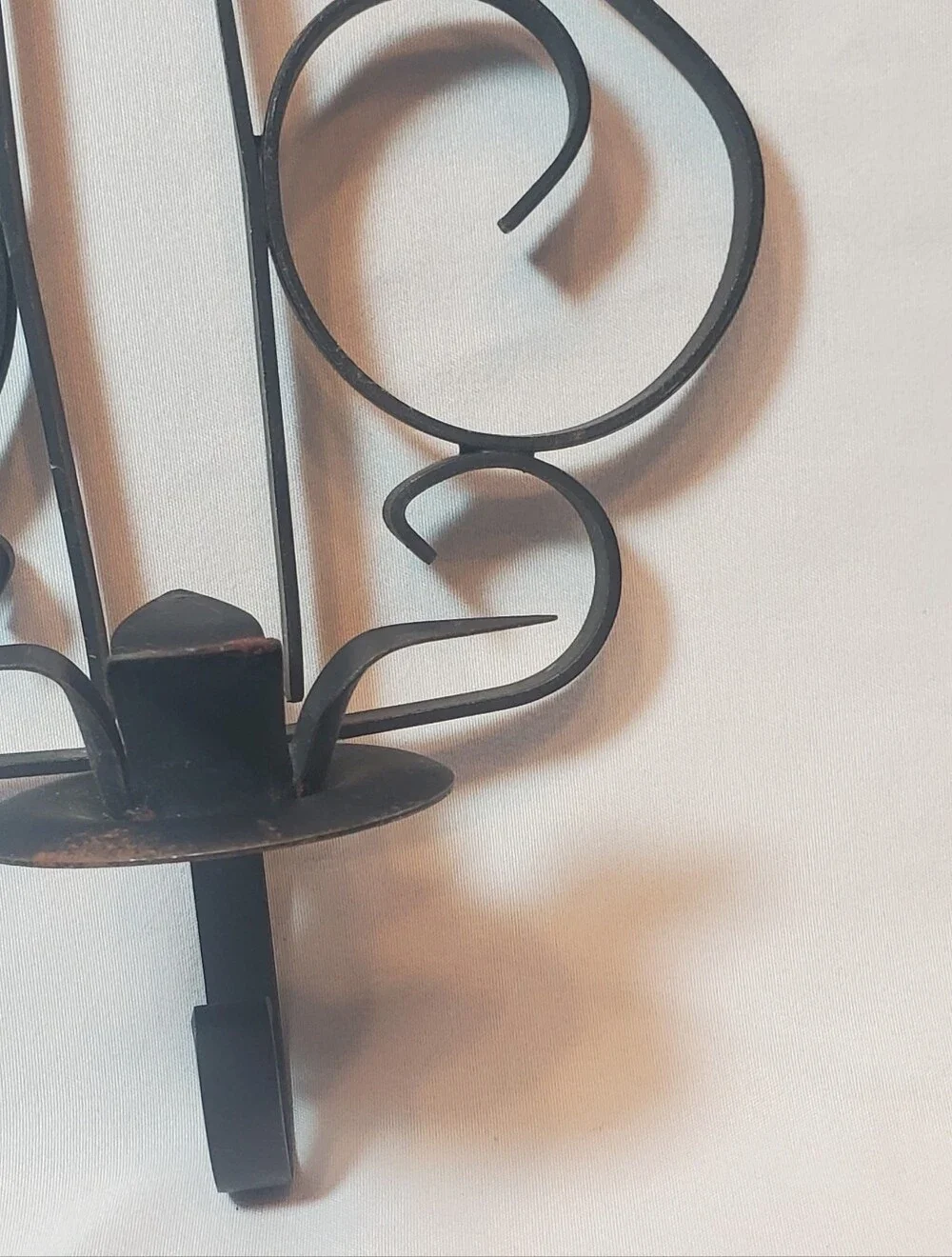 Black Victorian Gothic Vtg Scroll Wall Hanging Sconce Taper Candle Holder